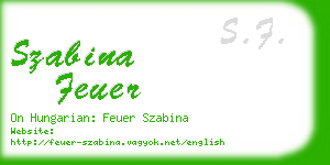 szabina feuer business card